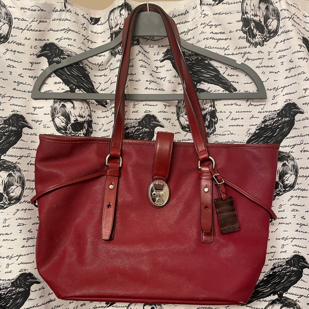 Tumi, Large red shoulder bag, used but still Tumi.  Inside is excellent